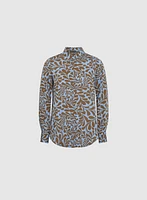Geometric Leaf Print Blouse