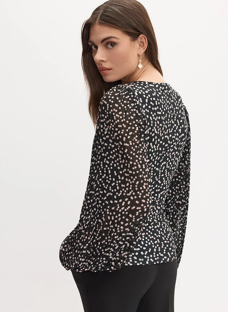 Haut à motif pois