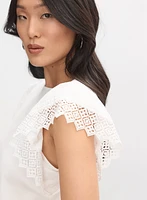Crochet Flutter Sleeve Top