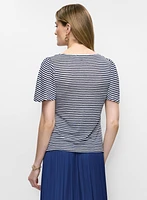 Striped Flare Sleeve T-Shirt