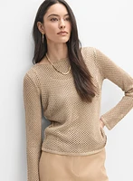 Metallic Open Knit Sweater