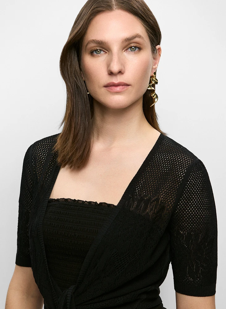 Cardigan Essentiels en tricot floral