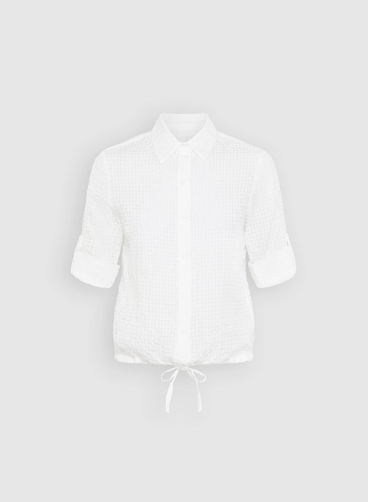 Blouse à motif carreauté transparent