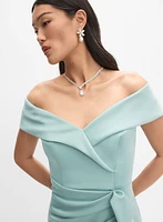 BA Nites - Off-Shoulder Waterfall Ruffle Dress