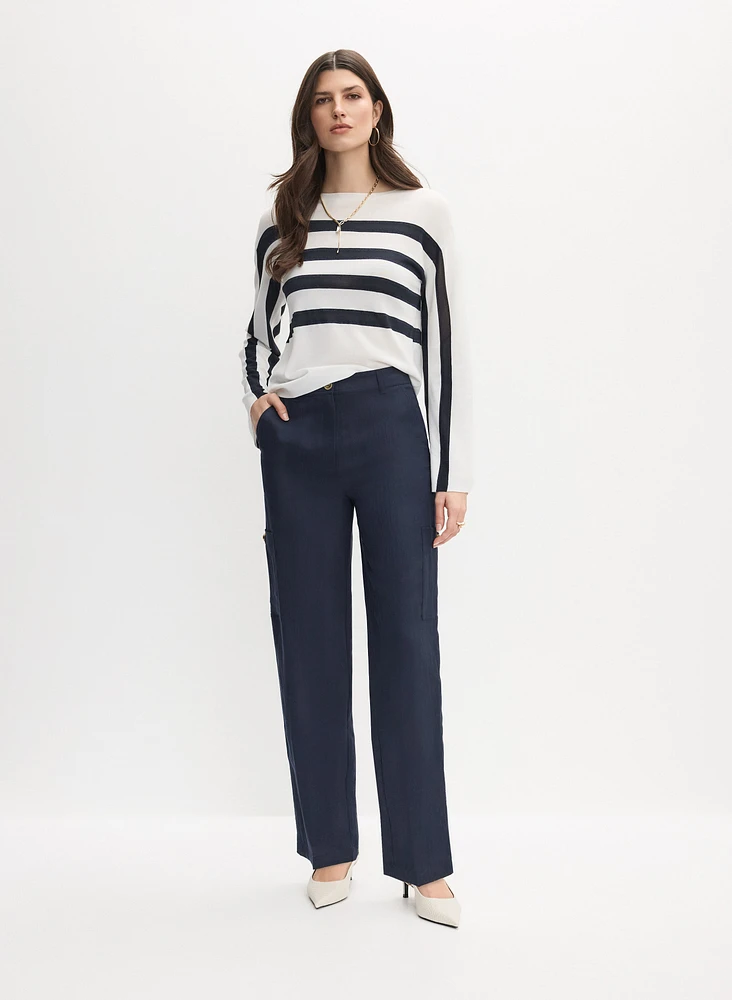 Pantalon à jambe droite poche cargo