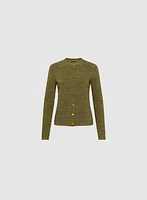 Cardigan boutonné en tricot métallisé
