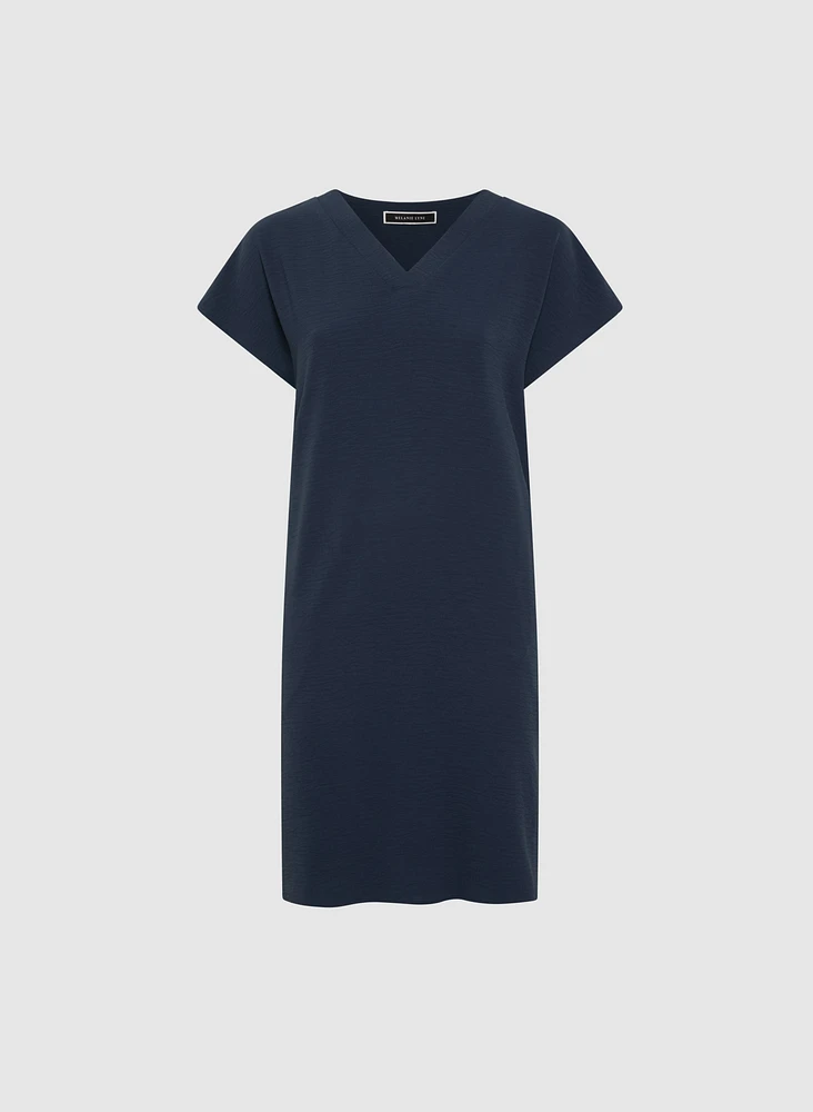 Robe froissée à encolure en V