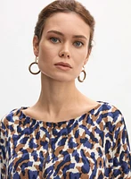 Abstract Print Crepe Top