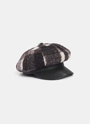 Casquette gavroche à motif carreauté