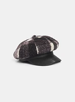 Casquette gavroche à motif carreauté