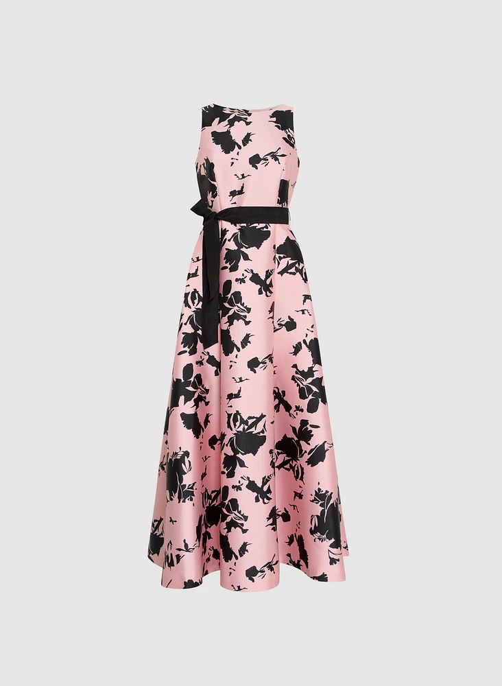 Robe de soirée florale à boucle au dos