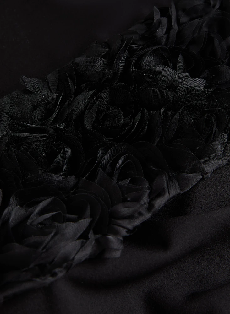 Rosette Appliqué Dress