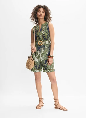 Short Paisley Jumpsuit