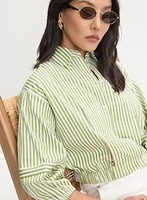 Striped Button-Down Blouse