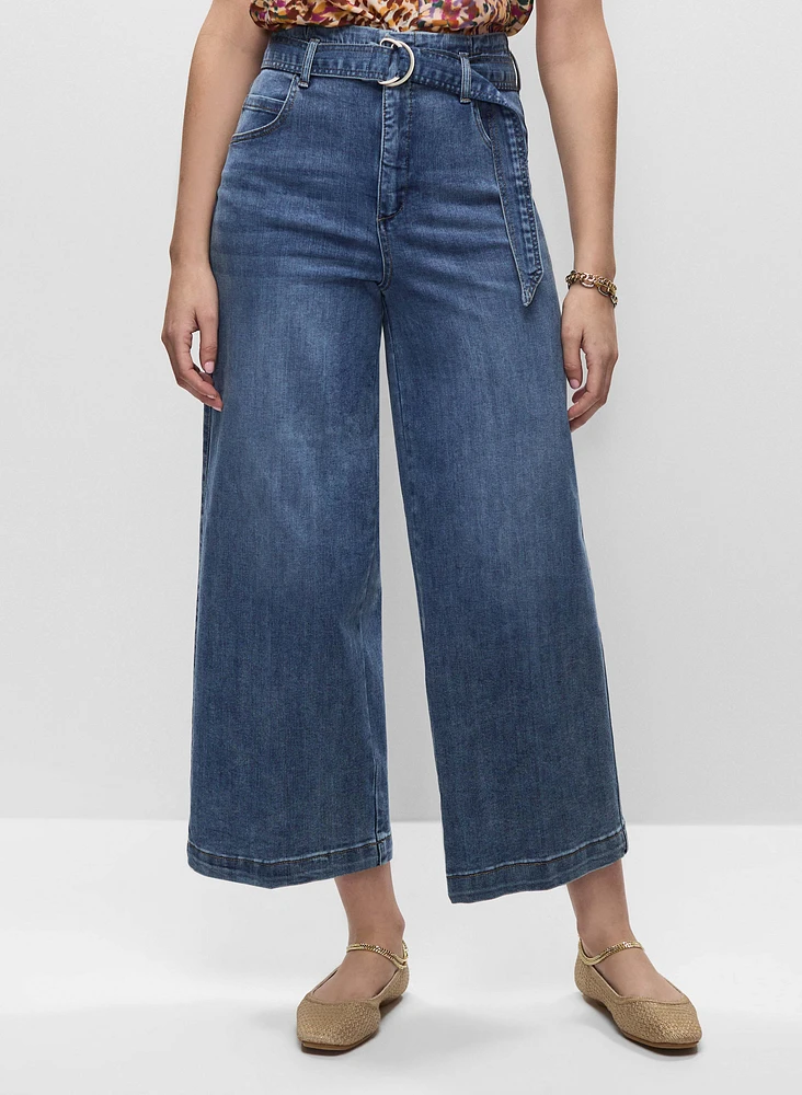 Jean gaucho à taille haute
