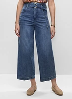 Jean gaucho à taille haute