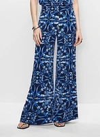 Pantalon à jambe large motif abstrait