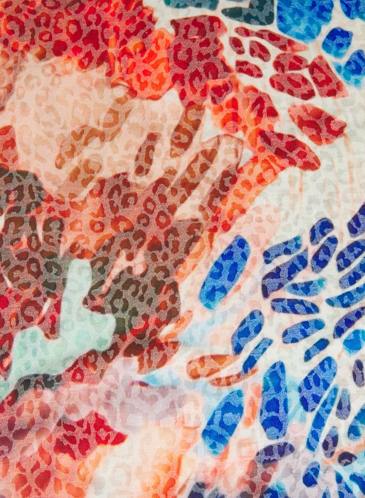 T-shirt à motif léopard et floral