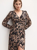 Adrianna Papell- Robe florale à effet portefeuille