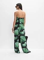 Combinaison-bustier à motif tropical