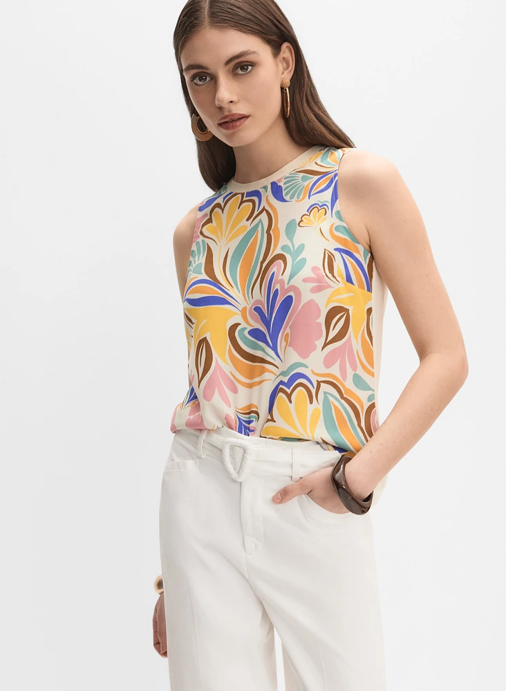 Graphic Floral Tank Top
