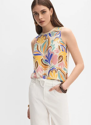 Graphic Floral Tank Top