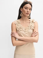Haut à fleurs en crochet