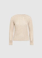 Open-Knit Pullover Sweater