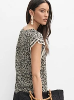 Blouse à manches volantées