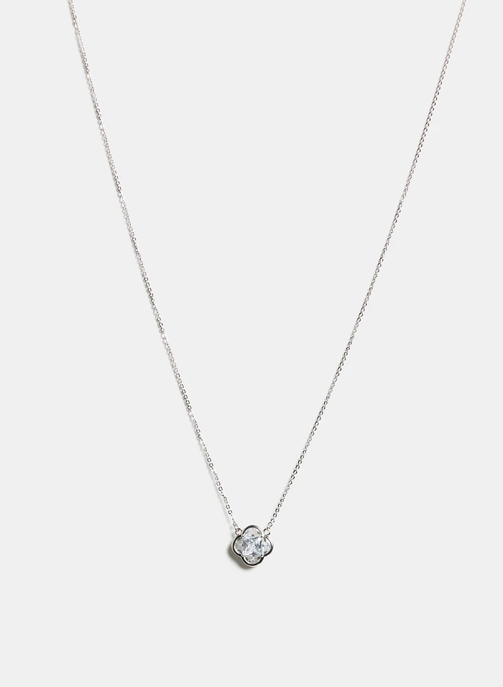 Cubic Zirconia Clover Necklace