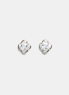 Cubic Zirconia Clover Earrings
