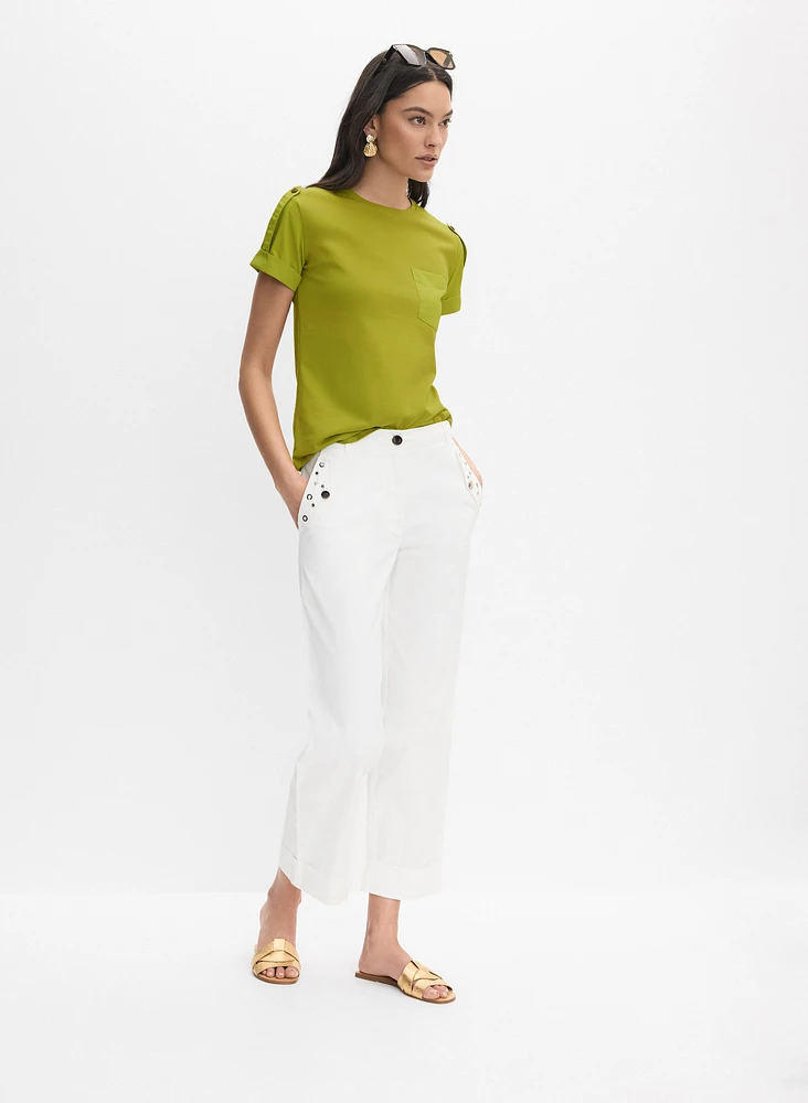T-shirt à détail en satin