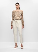 Pantalon en denim à taille nouée