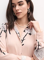 Blouse boutonnée à motif floral