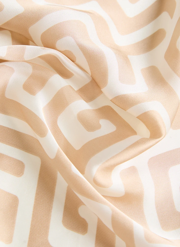 Geometric Print Square Scarf