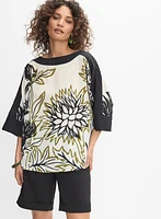 Blouse florale graphique