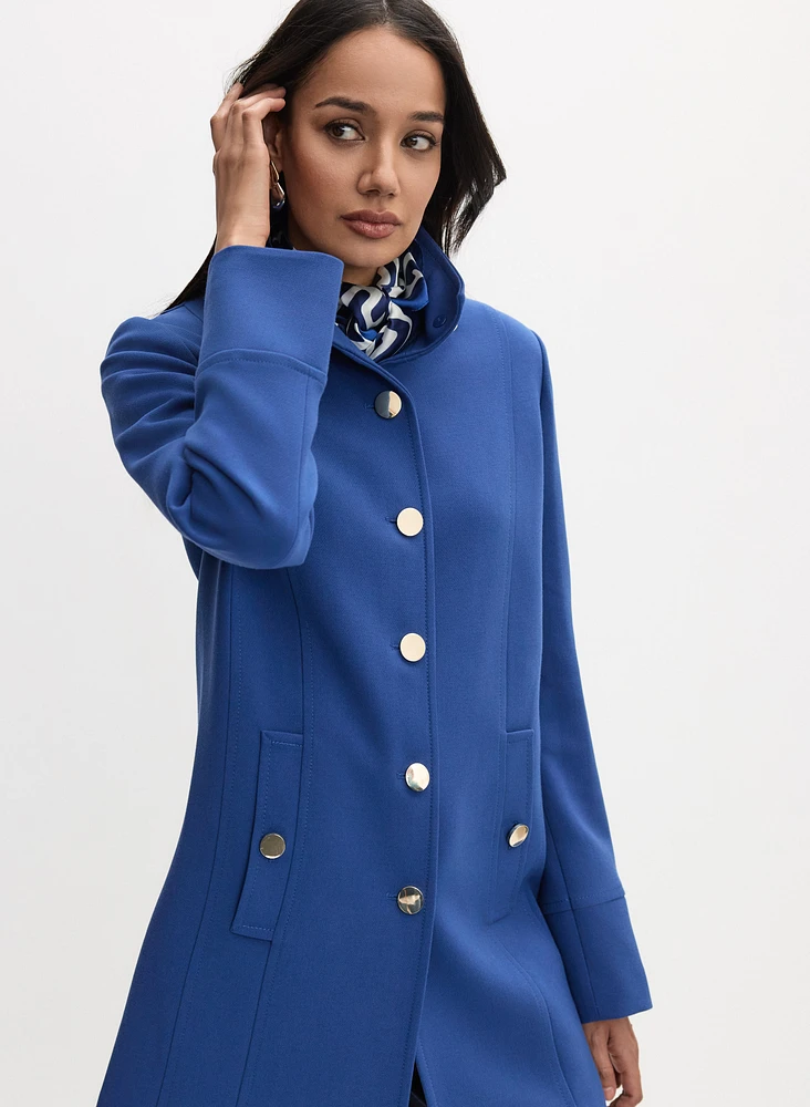 Manteau boutonné en tricotine