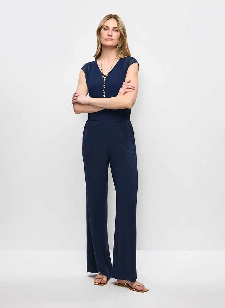 Blouse en chiffon et pantalon à jambe large