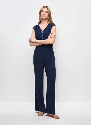 Blouse en chiffon et pantalon à jambe large 