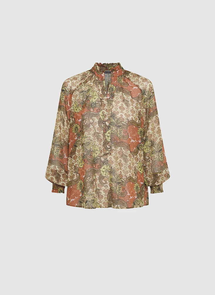 Blouse en chiffon à motif paisley
