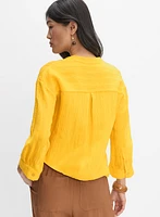 Blouse sans col à pierres