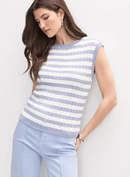 Striped Pointelle Pullover