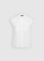 Sleeveless Button-Down Blouse