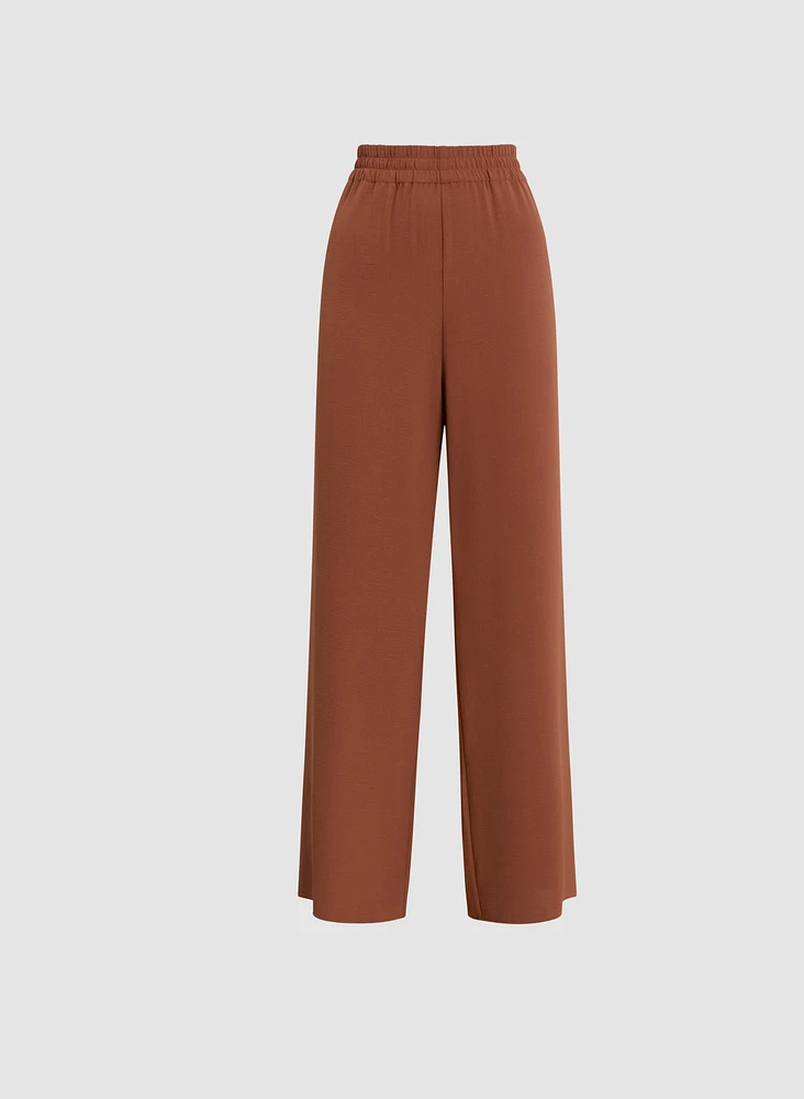 Pantalon jambe large à enfiler