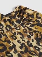 Blouse léopard à manches bouffantes