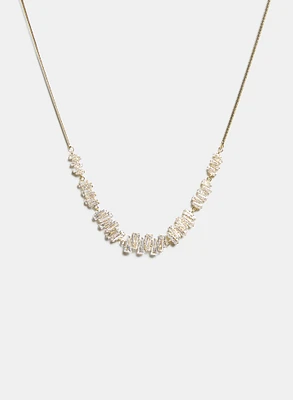Cubic Zirconia Baguette Necklace