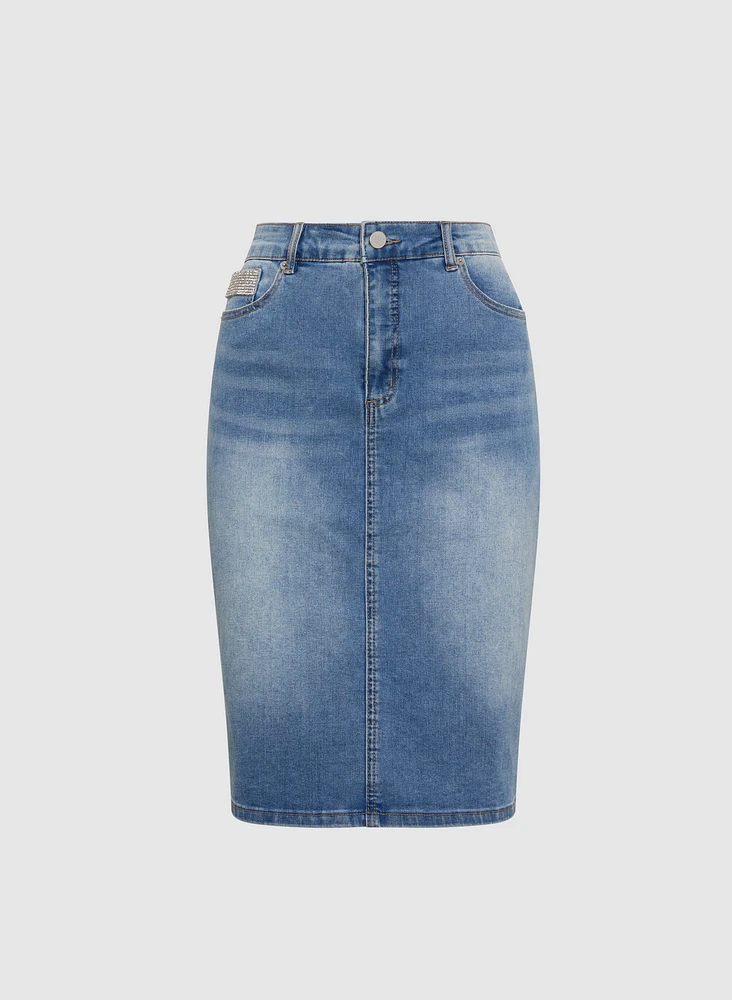 Jupe crayon en denim
