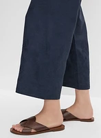Pantalon large à ourlet brod