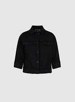 Frayed Linen-Blend Jacket