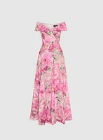 BA Nites - Floral Off-The-Shoulder Dress
